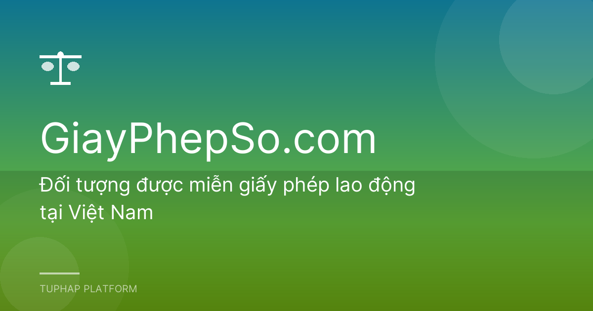 Đối tượng được miễn giấy phép lao động tại Việt Nam