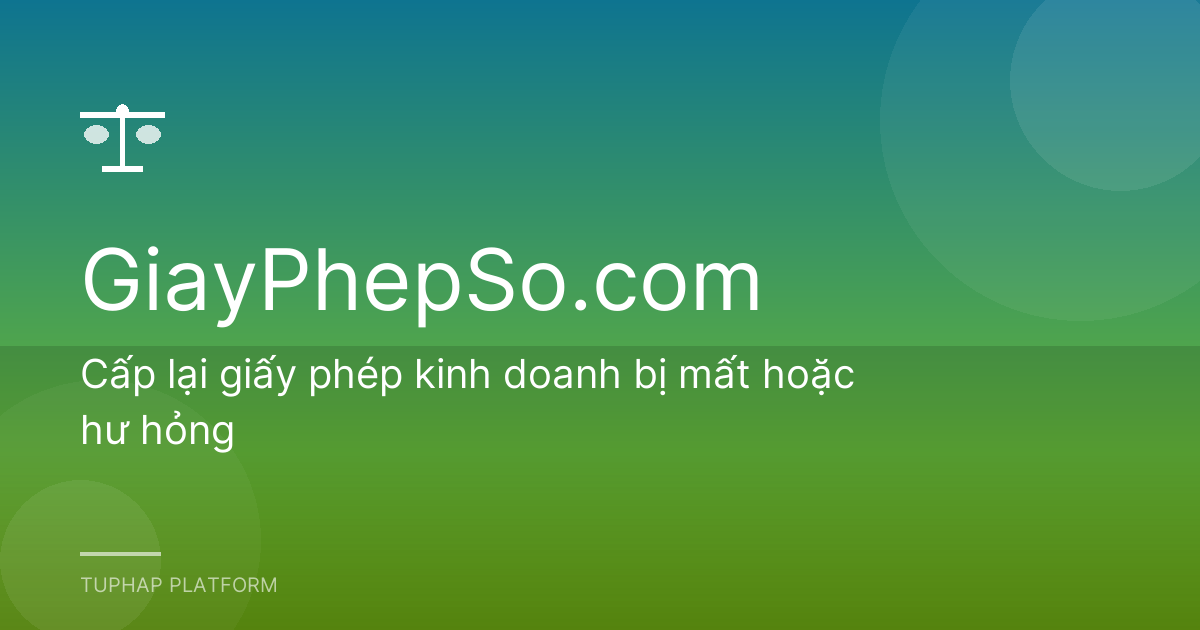 Cấp lại giấy phép kinh doanh bị mất hoặc hư hỏng